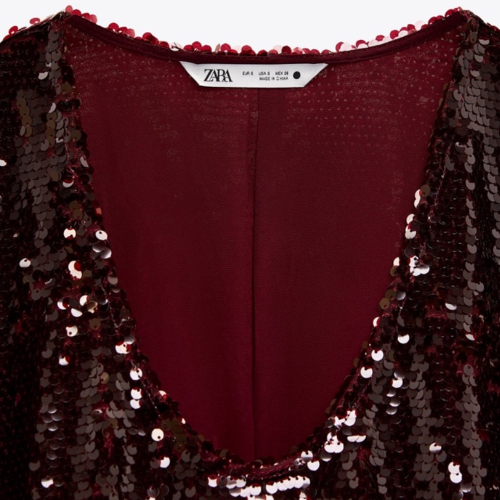 NWT Zara Sequined Midi Dress sz L